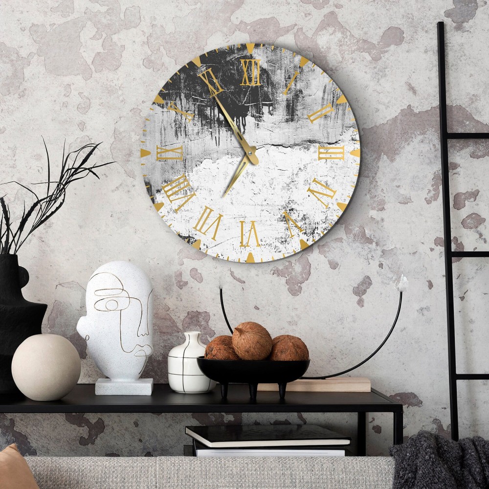 Unique black and white wall clock